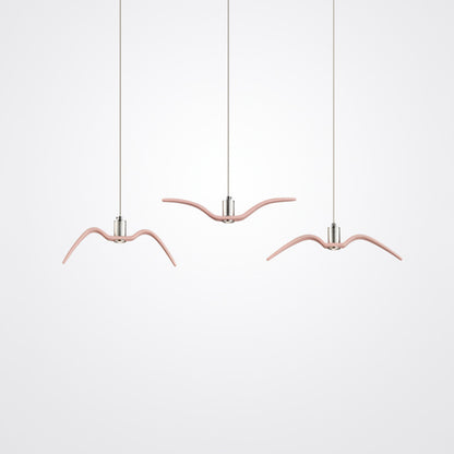 Seagull Shaped Pendant Light Kit Modern Style Metal LED Hanging Lamp for Dining Room Pink Clearhalo 'Ceiling Lights' 'Modern Pendants' 'Modern' 'Pendant Lights' 'Pendants' Lighting' 2024594