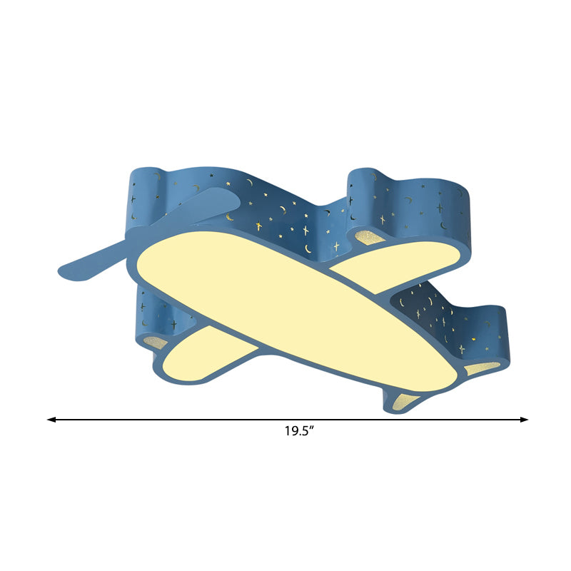 Plane Kid Bedroom Ceiling Light Acrylic Cartoon Flush Mount Ceiling Fixture in Blue Clearhalo 'Ceiling Lights' 'Close To Ceiling Lights' 'Close to ceiling' 'Flush mount' Lighting' 202462