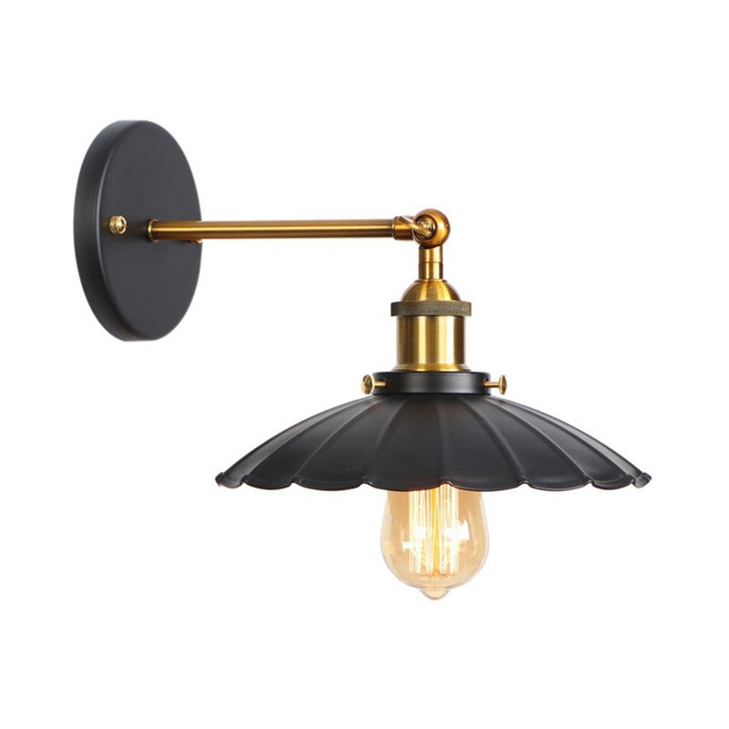 Metal Straight Arm Wall Lighting Fixture Factory 1 Bulb Dining Room Wall Mounted Light in Black and Brass Clearhalo 'Art deco wall lights' 'Cast Iron' 'Glass' 'Industrial wall lights' 'Industrial' 'Middle century wall lights' 'Modern' 'Rustic wall lights' 'Tiffany' 'Traditional wall lights' 'Wall Lamps & Sconces' 'Wall Lights' Lighting' 2024669