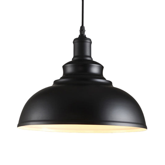 Black Bowl Suspension Light Fixture Industrial Style Metal 1-Bulb Dining Room Hanging Lamp Kit Clearhalo 'Art Deco Pendants' 'Black' 'Cast Iron' 'Ceiling Lights' 'Ceramic' 'Crystal' 'Industrial Pendants' 'Industrial' 'Metal' 'Middle Century Pendants' 'Pendant Lights' 'Pendants' 'Rustic Pendants' 'Tiffany' Lighting' 2024691