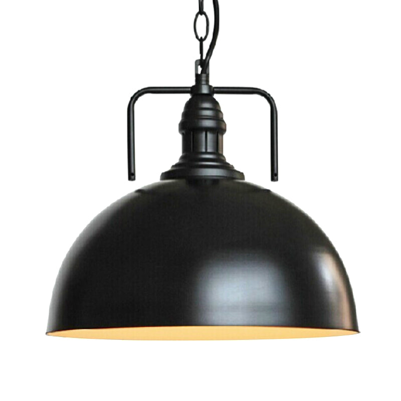 Warehouse Dome Hanging Light Kit 1-Light Metallic Suspension Lamp with Swivel Joint Clearhalo 'Art Deco Pendants' 'Black' 'Cast Iron' 'Ceiling Lights' 'Ceramic' 'Crystal' 'Industrial Pendants' 'Industrial' 'Metal' 'Middle Century Pendants' 'Pendant Lights' 'Pendants' 'Rustic Pendants' 'Tiffany' Lighting' 2024715