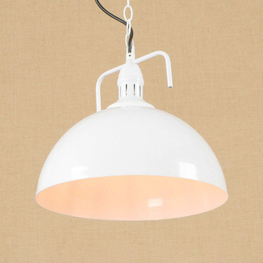 Warehouse Dome Hanging Light Kit 1-Light Metallic Suspension Lamp with Swivel Joint Clearhalo 'Art Deco Pendants' 'Black' 'Cast Iron' 'Ceiling Lights' 'Ceramic' 'Crystal' 'Industrial Pendants' 'Industrial' 'Metal' 'Middle Century Pendants' 'Pendant Lights' 'Pendants' 'Rustic Pendants' 'Tiffany' Lighting' 2024719