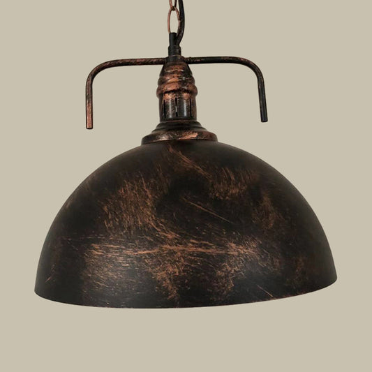 Warehouse Dome Hanging Light Kit 1-Light Metallic Suspension Lamp with Swivel Joint Clearhalo 'Art Deco Pendants' 'Black' 'Cast Iron' 'Ceiling Lights' 'Ceramic' 'Crystal' 'Industrial Pendants' 'Industrial' 'Metal' 'Middle Century Pendants' 'Pendant Lights' 'Pendants' 'Rustic Pendants' 'Tiffany' Lighting' 2024721