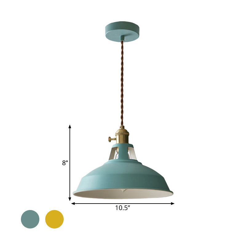 Factory Barn Ceiling Pendant 1-Light Metal Hanging Light Fixture for Dining Room Clearhalo 'Art Deco Pendants' 'Cast Iron' 'Ceiling Lights' 'Ceramic' 'Crystal' 'Industrial Pendants' 'Industrial' 'Metal' 'Middle Century Pendants' 'Pendant Lights' 'Pendants' 'Tiffany' Lighting' 2024734