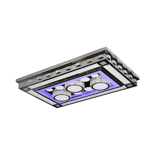 Rectangle Crystal Flush Ceiling Light Fixture Simple LED Purple Flush Mount Lighting for Living Room Clearhalo 'Ceiling Lights' 'Close To Ceiling Lights' 'Close to ceiling' 'Flush mount' Lighting' 2025021