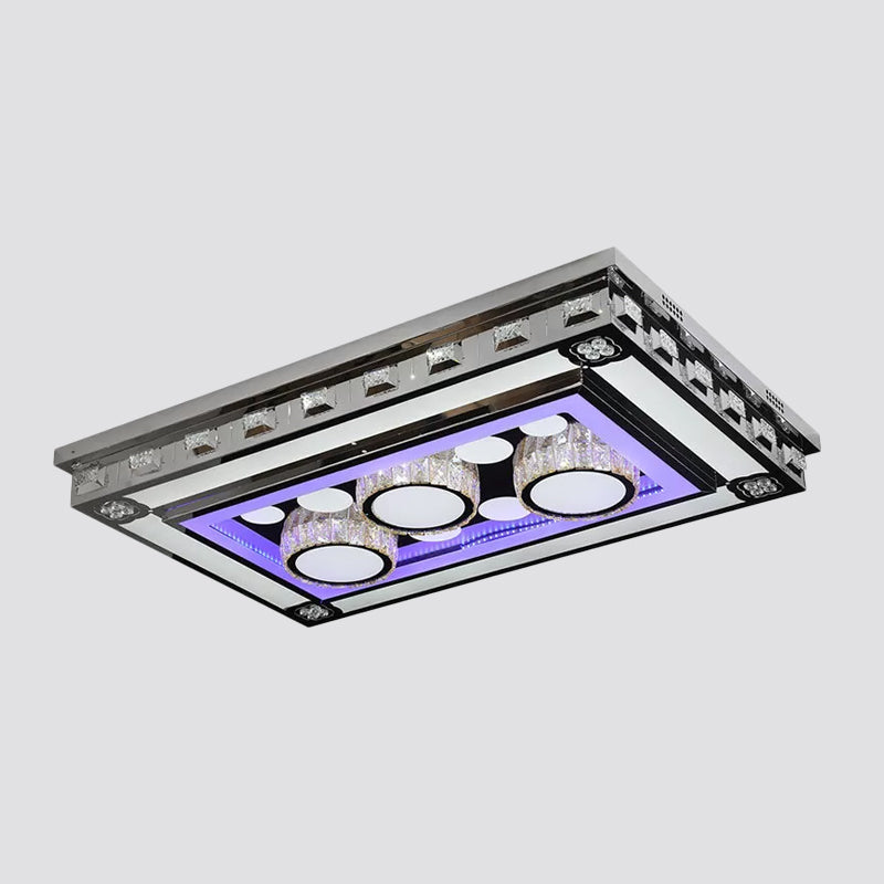 Rectangle Crystal Flush Ceiling Light Fixture Simple LED Purple Flush Mount Lighting for Living Room Clearhalo 'Ceiling Lights' 'Close To Ceiling Lights' 'Close to ceiling' 'Flush mount' Lighting' 2025022