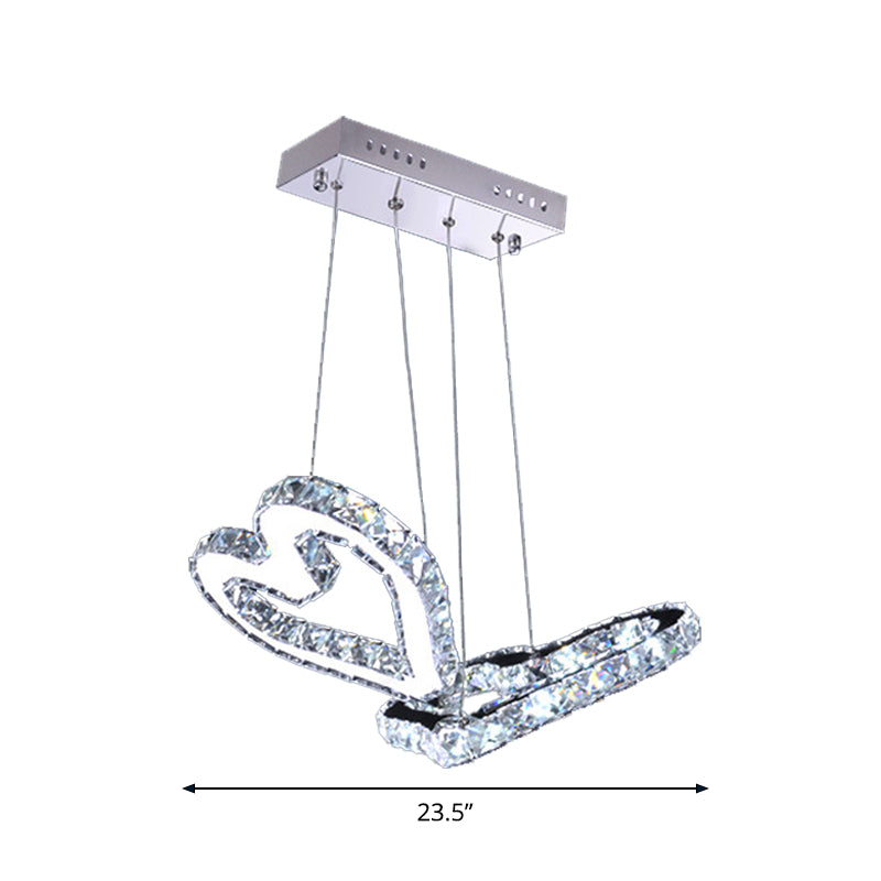 Clear Crystal Curve Frame Chandelier Simple Stainless Steel LED Hanging Light Fixture for Living Room Clearhalo 'Ceiling Lights' 'Chandeliers' 'Clear' 'Industrial' 'Modern Chandeliers' 'Modern' 'Tiffany' 'Traditional Chandeliers' Lighting' 2025076