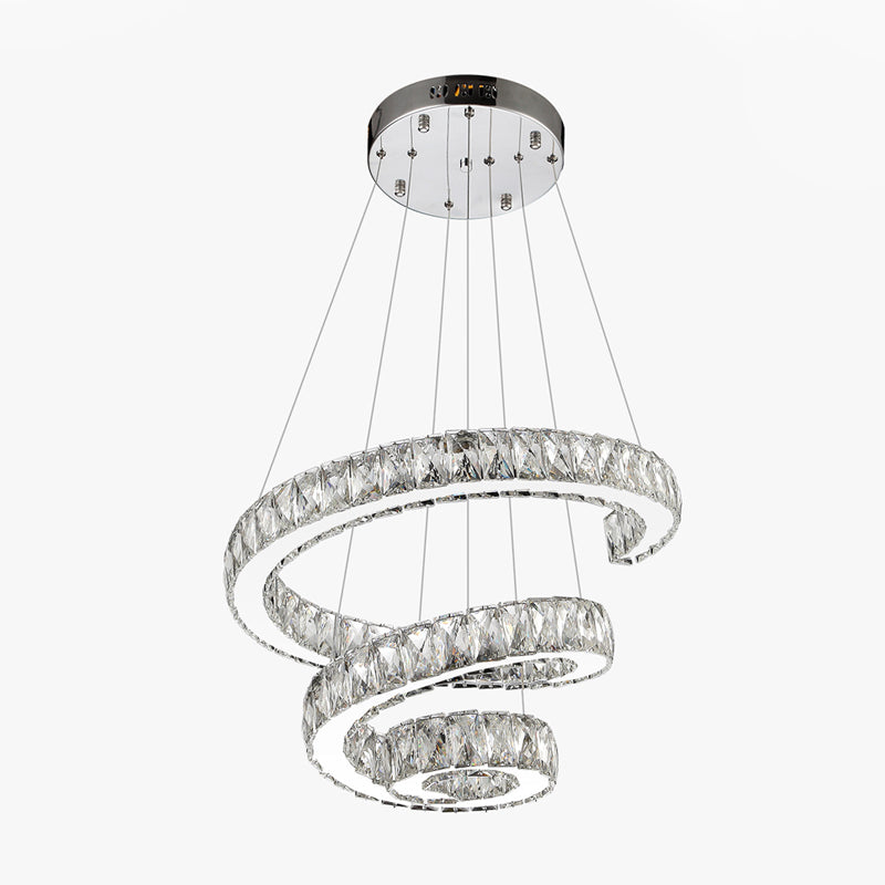 Spiral Chandelier Lamp Minimal Clear Crystal LED Pendant Light Kit for Living Room Clearhalo 'Ceiling Lights' 'Chandeliers' 'Clear' 'Industrial' 'Modern Chandeliers' 'Modern' 'Tiffany' 'Traditional Chandeliers' Lighting' 2025092
