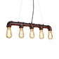 5 Heads Elongated Pipe Island Lamp Farmhouse Metallic Pendant Light Fixture for Dining Room Clearhalo 'Ceiling Lights' 'Island Lights' Lighting' 2025175