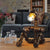 Iron Sitting Robot Table Lamp Steampunk 1-Head Bedroom Nightstand Lighting in Bronze Bronze Clearhalo 'Lamps' 'Table Lamps' Lighting' 2025186