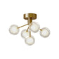 Molecular Semi Flush Light Modernist Dual Glass 5 Lights Close to Ceiling Lamp for Corridor Clearhalo 'Ceiling Lights' 'Close To Ceiling Lights' 'Close to ceiling' 'Semi-flushmount' Lighting' 2025219