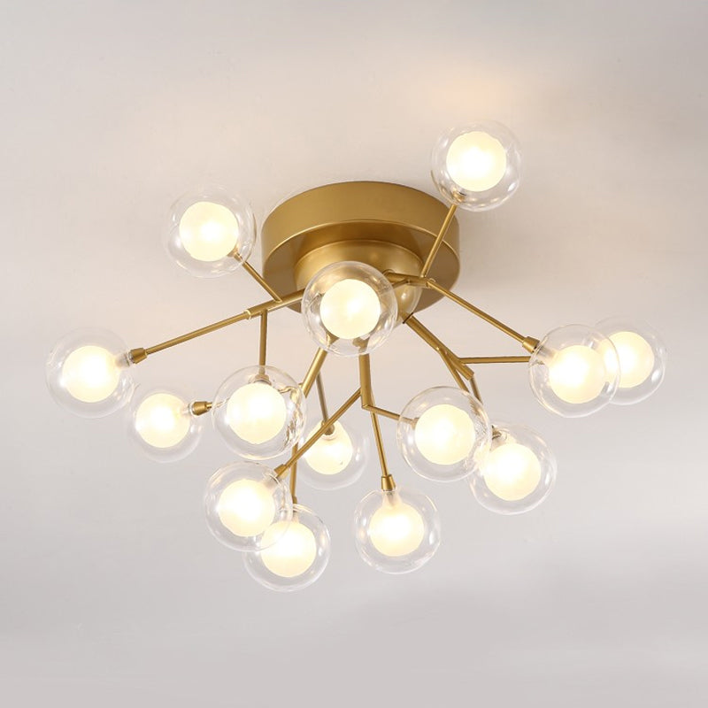 Branching Flushmount Light Modernist LED Metallic Close to Ceiling Lamp for Bedroom Clearhalo 'Ceiling Lights' 'Close To Ceiling Lights' 'Close to ceiling' 'Flush mount' Lighting' 2025227