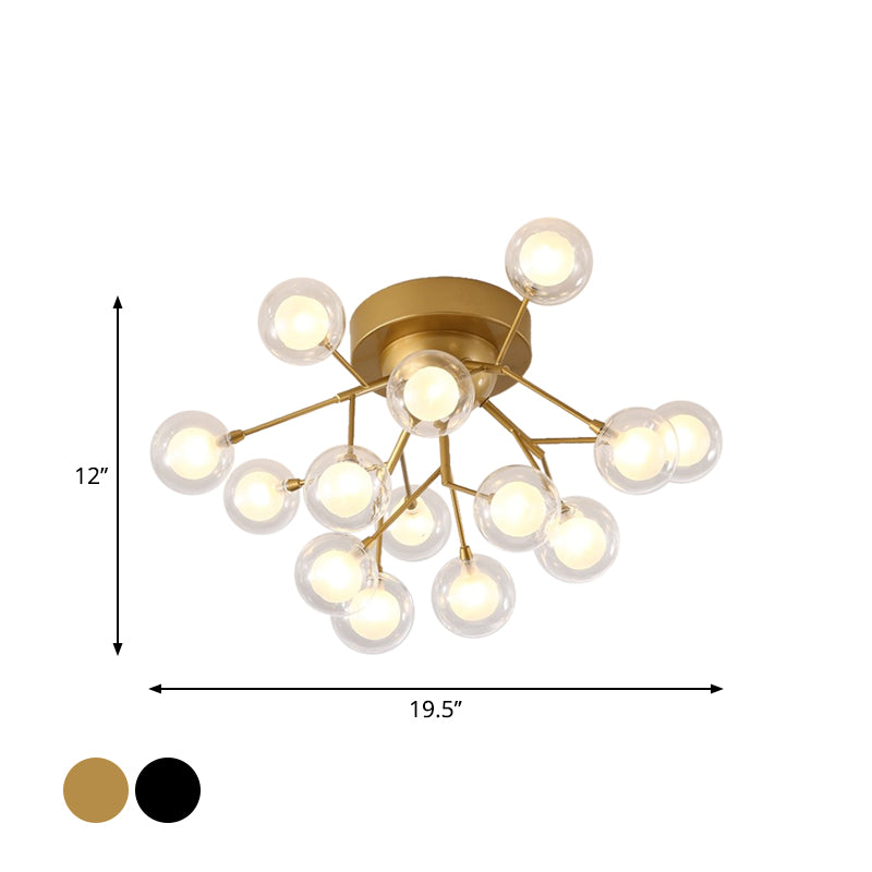 Branching Flushmount Light Modernist LED Metallic Close to Ceiling Lamp for Bedroom Clearhalo 'Ceiling Lights' 'Close To Ceiling Lights' 'Close to ceiling' 'Flush mount' Lighting' 2025229