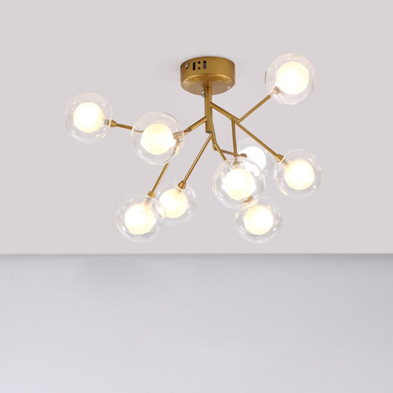 Branching Flushmount Light Modernist LED Metallic Close to Ceiling Lamp for Bedroom Clearhalo 'Ceiling Lights' 'Close To Ceiling Lights' 'Close to ceiling' 'Flush mount' Lighting' 2025235