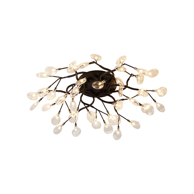 Firefly Flush Ceiling Light Contemporary Metal Living Room LED Flush Mount Lighting 42 Black Clear Clearhalo 'Ceiling Lights' 'Close To Ceiling Lights' 'Close to ceiling' 'Flush mount' Lighting' 2025282