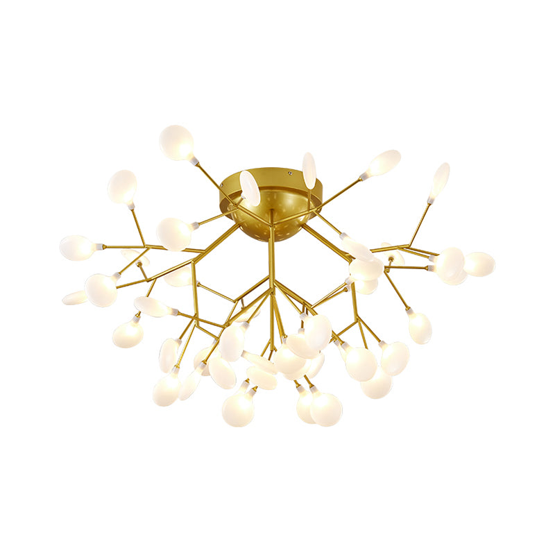 Nordic Heracleum Flush Light Fixture Metal Living Room LED Ceiling Flush Mount in Brass Clearhalo 'Ceiling Lights' 'Close To Ceiling Lights' 'Close to ceiling' 'Flush mount' Lighting' 2025288