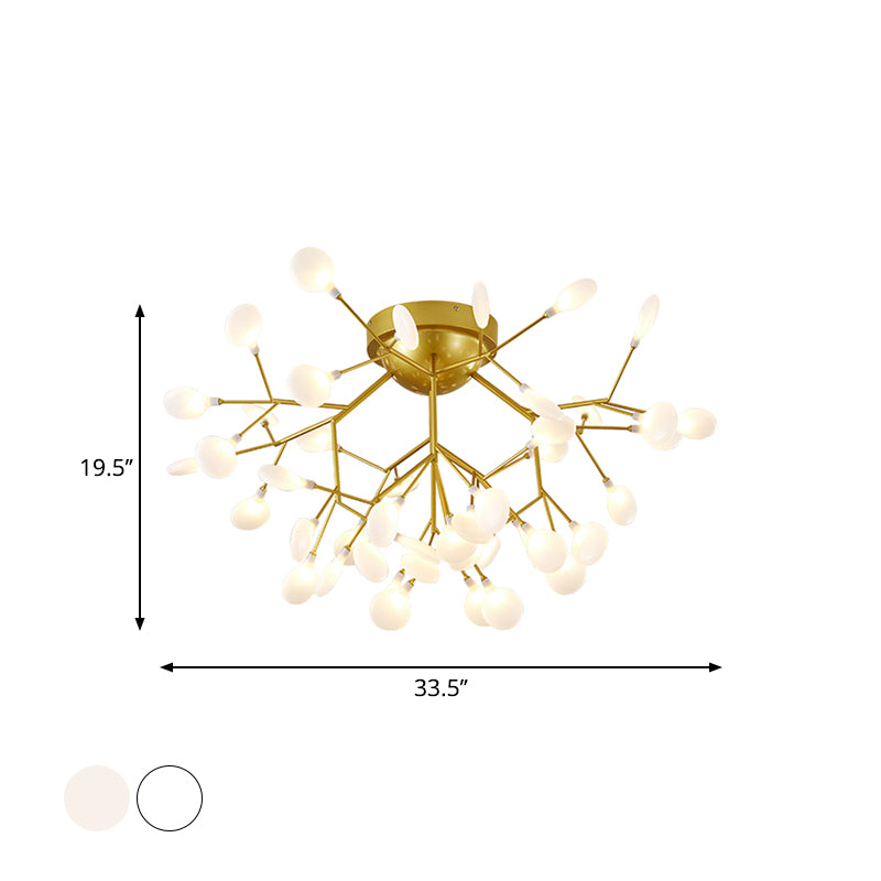 Nordic Heracleum Flush Light Fixture Metal Living Room LED Ceiling Flush Mount in Brass Clearhalo 'Ceiling Lights' 'Close To Ceiling Lights' 'Close to ceiling' 'Flush mount' Lighting' 2025289