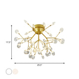 Nordic Heracleum Flush Light Fixture Metal Living Room LED Ceiling Flush Mount in Brass Clearhalo 'Ceiling Lights' 'Close To Ceiling Lights' 'Close to ceiling' 'Flush mount' Lighting' 2025298