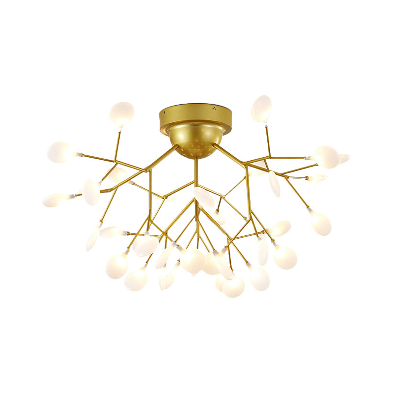 Nordic Heracleum Flush Light Fixture Metal Living Room LED Ceiling Flush Mount in Brass 36 Brass White Clearhalo 'Ceiling Lights' 'Close To Ceiling Lights' 'Close to ceiling' 'Flush mount' Lighting' 2025299