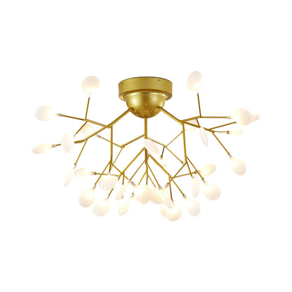 Nordic Heracleum Flush Light Fixture Metal Living Room LED Ceiling Flush Mount in Brass 36 Brass White Clearhalo 'Ceiling Lights' 'Close To Ceiling Lights' 'Close to ceiling' 'Flush mount' Lighting' 2025299