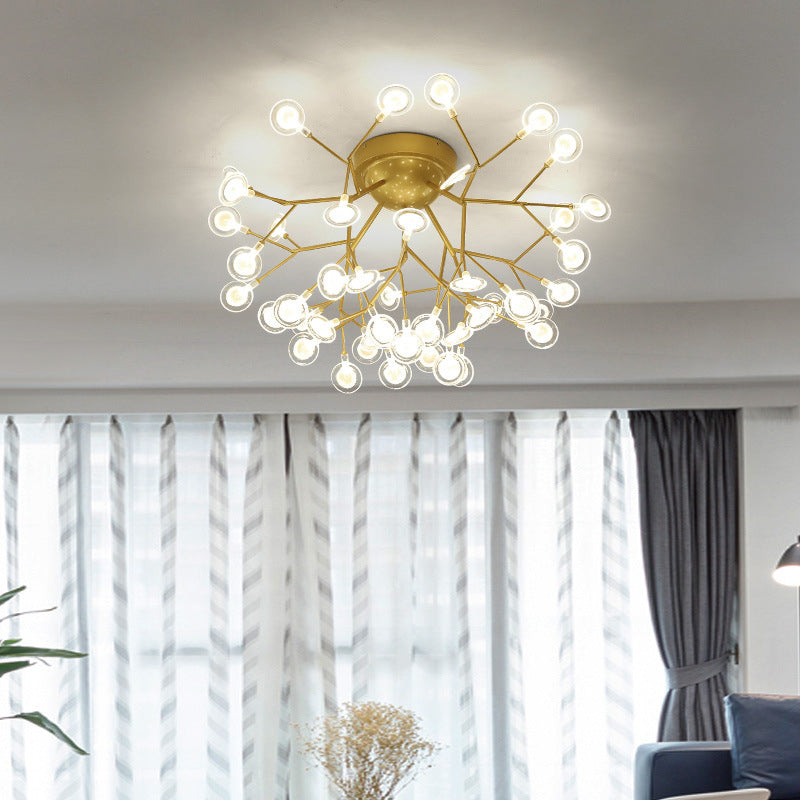 Acrylic Leaf-Shaped Flush Mount Lamp Modern LED Close to Ceiling Lighting for Bedroom 45 Gold Clearhalo 'Ceiling Lights' 'Close To Ceiling Lights' 'Close to ceiling' 'Flush mount' Lighting' 2025301