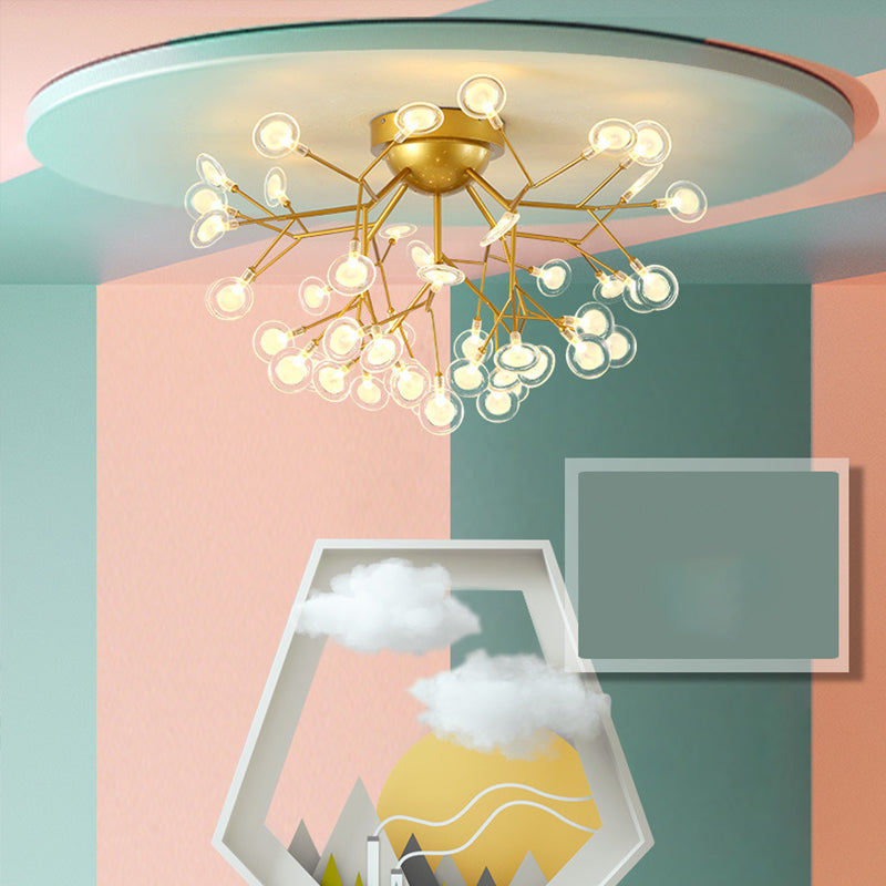 Acrylic Leaf-Shaped Flush Mount Lamp Modern LED Close to Ceiling Lighting for Bedroom Clearhalo 'Ceiling Lights' 'Close To Ceiling Lights' 'Close to ceiling' 'Flush mount' Lighting' 2025302
