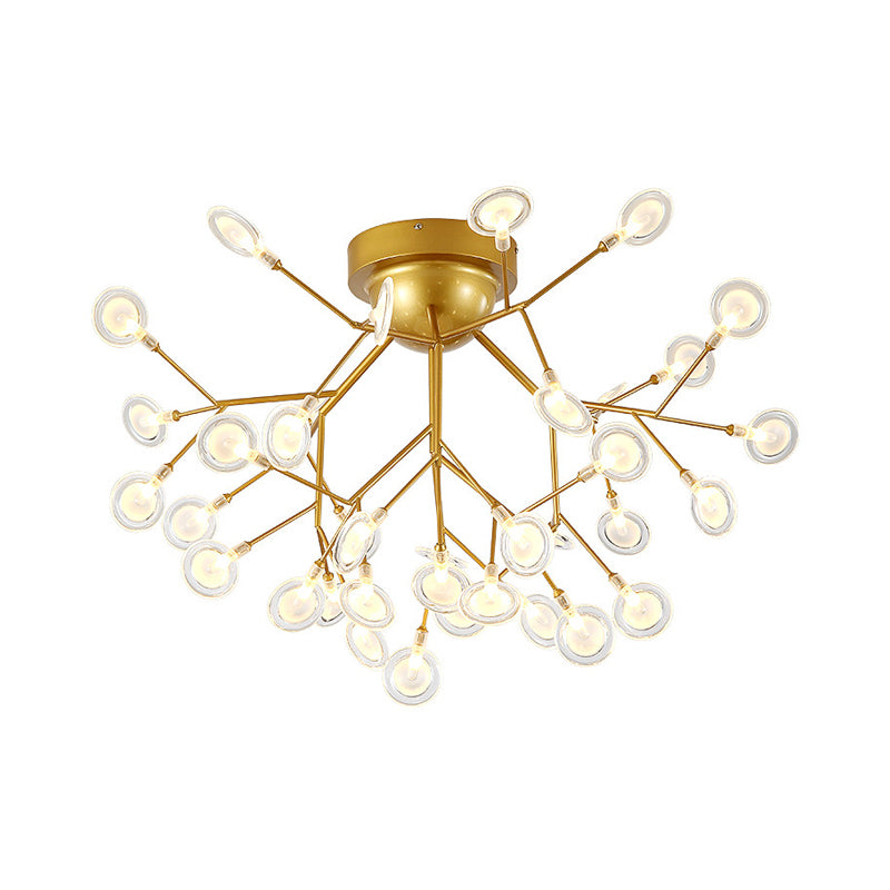 Acrylic Leaf-Shaped Flush Mount Lamp Modern LED Close to Ceiling Lighting for Bedroom Clearhalo 'Ceiling Lights' 'Close To Ceiling Lights' 'Close to ceiling' 'Flush mount' Lighting' 2025307