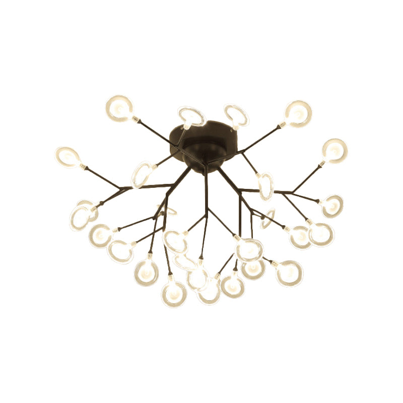 Acrylic Leaf-Shaped Flush Mount Lamp Modern LED Close to Ceiling Lighting for Bedroom Clearhalo 'Ceiling Lights' 'Close To Ceiling Lights' 'Close to ceiling' 'Flush mount' Lighting' 2025315