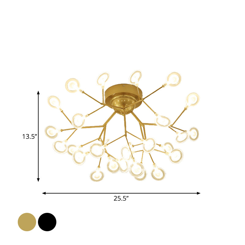 Acrylic Leaf-Shaped Flush Mount Lamp Modern LED Close to Ceiling Lighting for Bedroom Clearhalo 'Ceiling Lights' 'Close To Ceiling Lights' 'Close to ceiling' 'Flush mount' Lighting' 2025318