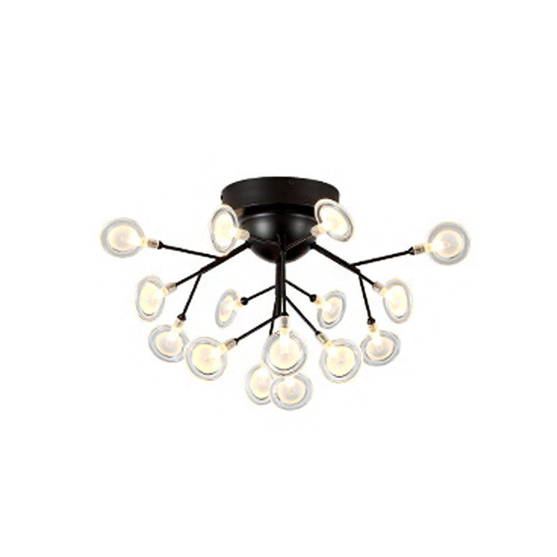 Acrylic Leaf-Shaped Flush Mount Lamp Modern LED Close to Ceiling Lighting for Bedroom Clearhalo 'Ceiling Lights' 'Close To Ceiling Lights' 'Close to ceiling' 'Flush mount' Lighting' 2025324