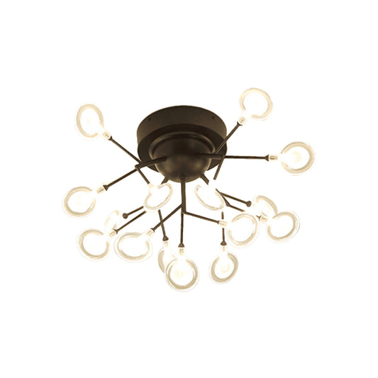 Acrylic Leaf-Shaped Flush Mount Lamp Modern LED Close to Ceiling Lighting for Bedroom 15 Black Clearhalo 'Ceiling Lights' 'Close To Ceiling Lights' 'Close to ceiling' 'Flush mount' Lighting' 2025328
