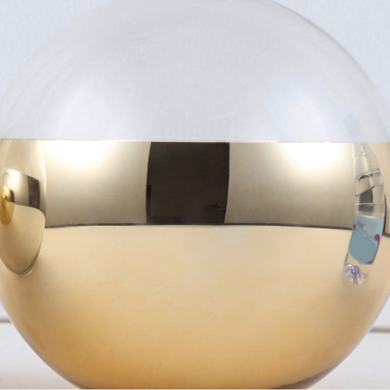 Globe Cluster Pendant Light Nordic Aluminum Stairs Suspension Lighting with Clear Glass Bottom in Gold Clearhalo 'Ceiling Lights' 'Glass shade' 'Glass' 'Modern Pendants' 'Modern' 'Pendant Lights' 'Pendants' Lighting' 2025354