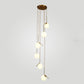 Minimalist Sphere Multi Light Pendant Opal Glass Living Room Suspension Lamp with Metal Arm 6 Gold Clearhalo 'Ceiling Lights' 'Modern Pendants' 'Modern' 'Pendant Lights' 'Pendants' Lighting' 2025358