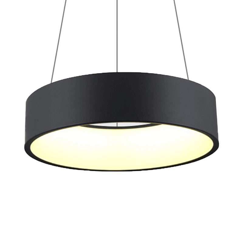 18"/23.5"/31.5" Dia Ring Ceiling Light Minimalist Metal White/Gray/Black Integrated LED Pendant Light Fixture for Dining Room Clearhalo 'Ceiling Lights' 'Modern Pendants' 'Modern' 'Pendant Lights' 'Pendants' Lighting' 202563