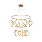 Simple Multi Light Pendant Global Metallic Pendulum Lamp with Opal Glass Shade for Living Room Clearhalo 'Ceiling Lights' 'Modern Pendants' 'Modern' 'Pendant Lights' 'Pendants' Lighting' 2025643