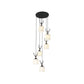Modernism Cylinder Cluster Pendant Opal Glass Stairs Pendulum Light in Black with Round Canopy Clearhalo 'Ceiling Lights' 'Modern Pendants' 'Modern' 'Pendant Lights' 'Pendants' Lighting' 2025681