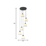 Dome Stairs Swirl Cluster Pendant Light Opal Glass Contemporary Hanging Lighting in Black Clearhalo 'Ceiling Lights' 'Modern Pendants' 'Modern' 'Pendant Lights' 'Pendants' Lighting' 2025724