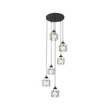 Hexagon Cage Metal Multiple Hanging Light Modernist Black Pendant Lamp with Spiral Design Clearhalo 'Ceiling Lights' 'Modern Pendants' 'Modern' 'Pendant Lights' 'Pendants' Lighting' 2025780