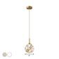 Modern Sphere Ceiling Pendant Glass Dining Room LED Suspension Lamp in Brass Clearhalo 'Ceiling Lights' 'Modern Pendants' 'Modern' 'Pendant Lights' 'Pendants' Lighting' 2025840
