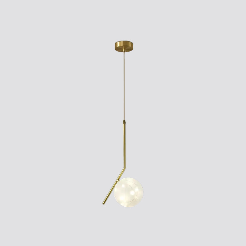 Modern Sphere Ceiling Pendant Glass Dining Room LED Suspension Lamp in Brass Clearhalo 'Ceiling Lights' 'Modern Pendants' 'Modern' 'Pendant Lights' 'Pendants' Lighting' 2025845