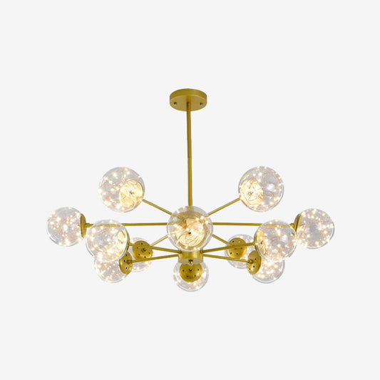 Round Hanging Chandelier Minimal Starry LED Glass Pendant Light Fixture with Radial Design Clearhalo 'Ceiling Lights' 'Chandeliers' 'Modern Chandeliers' 'Modern' Lighting' 2025864