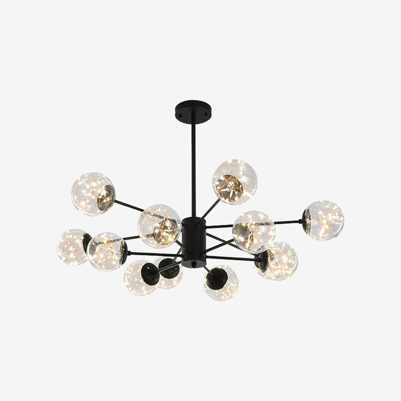Round Hanging Chandelier Minimal Starry LED Glass Pendant Light Fixture with Radial Design Clearhalo 'Ceiling Lights' 'Chandeliers' 'Modern Chandeliers' 'Modern' Lighting' 2025866