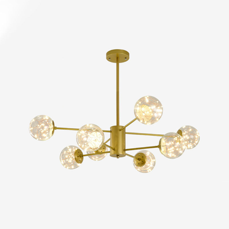 Round Hanging Chandelier Minimal Starry LED Glass Pendant Light Fixture with Radial Design Clearhalo 'Ceiling Lights' 'Chandeliers' 'Modern Chandeliers' 'Modern' Lighting' 2025871