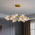 Orb Bedroom Hanging Chandelier Clear Glass Starry LED Modern Ceiling Suspension Lamp in Gold 9 Gold Clearhalo 'Ceiling Lights' 'Chandeliers' 'Glass shade' 'Glass' 'Modern Chandeliers' 'Modern' Lighting' 2025920