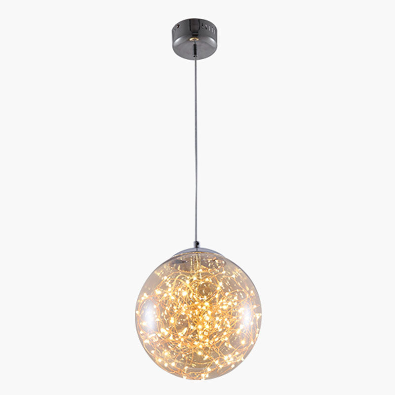 LED Kitchen Flush Mount Light Simple Stainless-Steel Starry Ceiling Lighting with Global Glass Shade Clearhalo 'Ceiling Lights' 'Close To Ceiling Lights' 'Close to ceiling' 'Flush mount' Lighting' 2026005