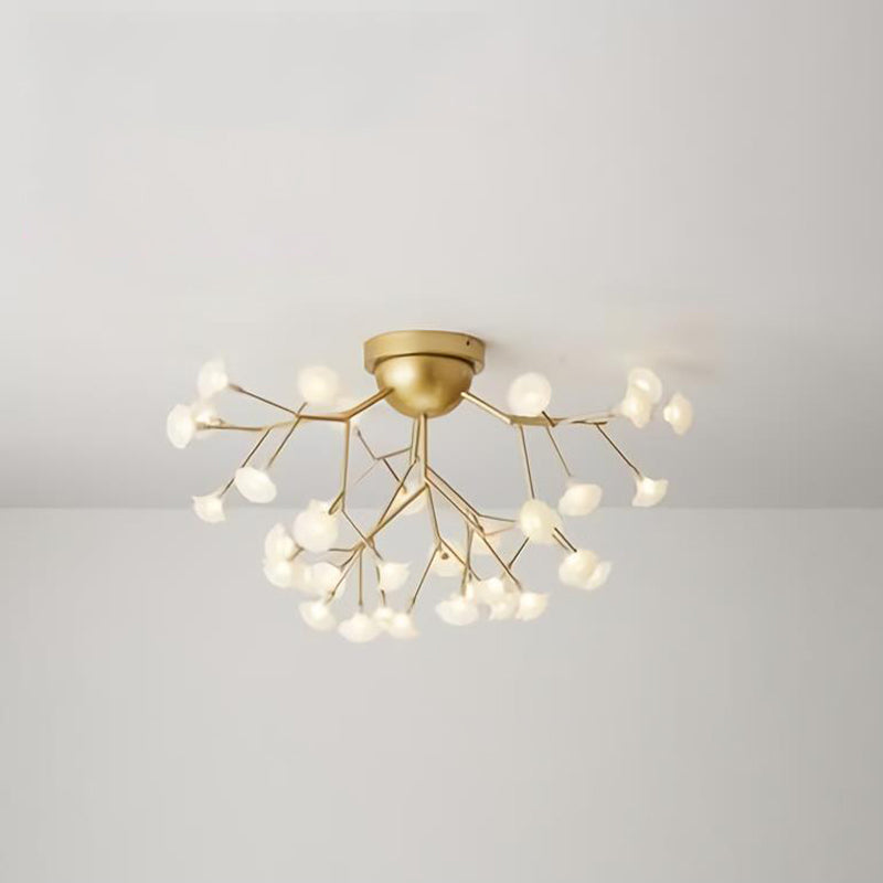 Branching Living Room Flush Mount Metal LED Minimalist Ceiling Light Fixture 36 Gold Flower Clearhalo 'Ceiling Lights' 'Close To Ceiling Lights' 'Close to ceiling' 'Flush mount' Lighting' 2026135