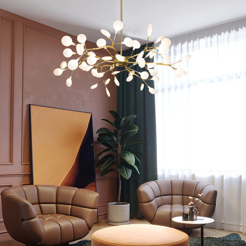 Modern Branch-Like Wireframe Chandelier Metal Living Room LED Hanging Light Fixture 45 Gold C Clearhalo 'Ceiling Lights' 'Chandeliers' 'Modern Chandeliers' 'Modern' Lighting' 2026197