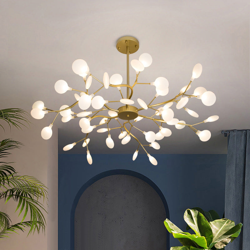 Modern Branch-Like Wireframe Chandelier Metal Living Room LED Hanging Light Fixture Clearhalo 'Ceiling Lights' 'Chandeliers' 'Modern Chandeliers' 'Modern' Lighting' 2026198