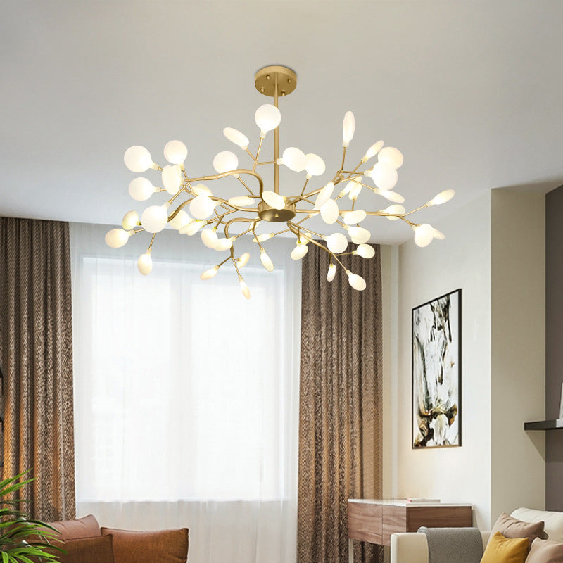 Modern Branch-Like Wireframe Chandelier Metal Living Room LED Hanging Light Fixture Clearhalo 'Ceiling Lights' 'Chandeliers' 'Modern Chandeliers' 'Modern' Lighting' 2026199
