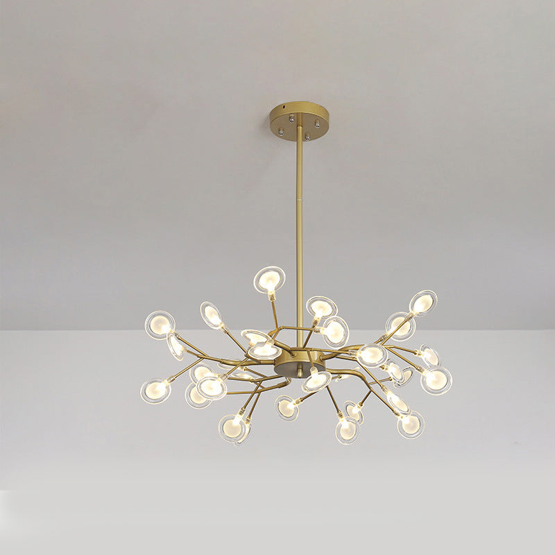 Modern Branch-Like Wireframe Chandelier Metal Living Room LED Hanging Light Fixture 30 Gold B Clearhalo 'Ceiling Lights' 'Chandeliers' 'Modern Chandeliers' 'Modern' Lighting' 2026203